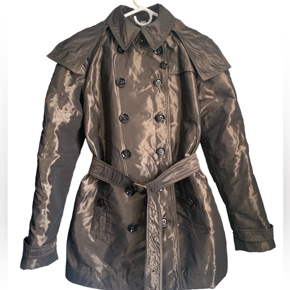 BURBERRY BRIT Metallic Olive Down Coat size medium